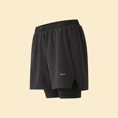 Short de sport 2 en 1 NOIR