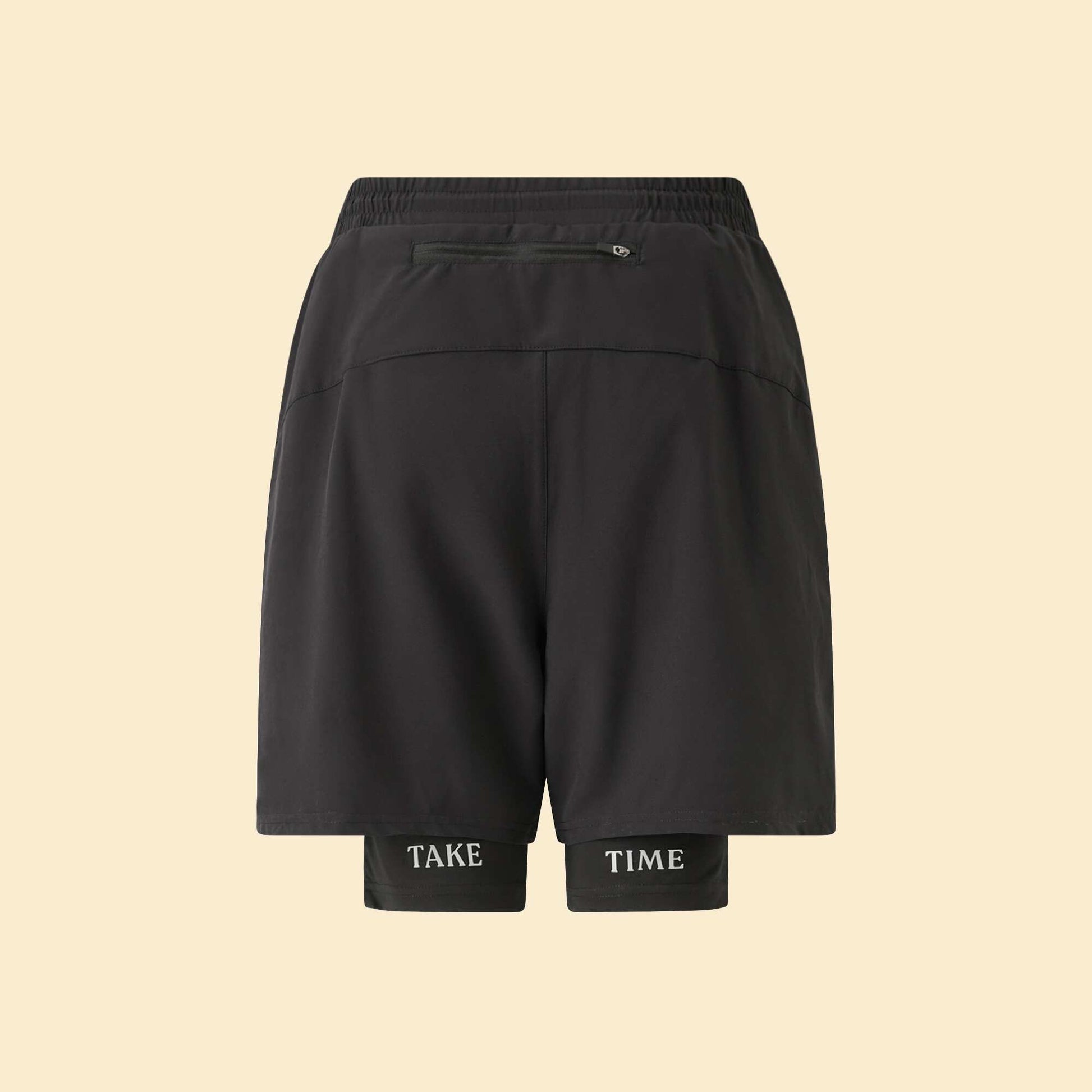 Short de sport 2 en 1 NOIR