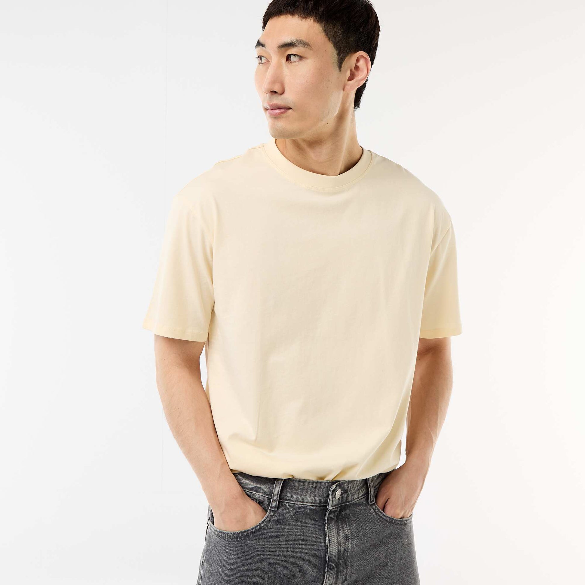 Tee-shirt uni confort fit / oversize BEIGE