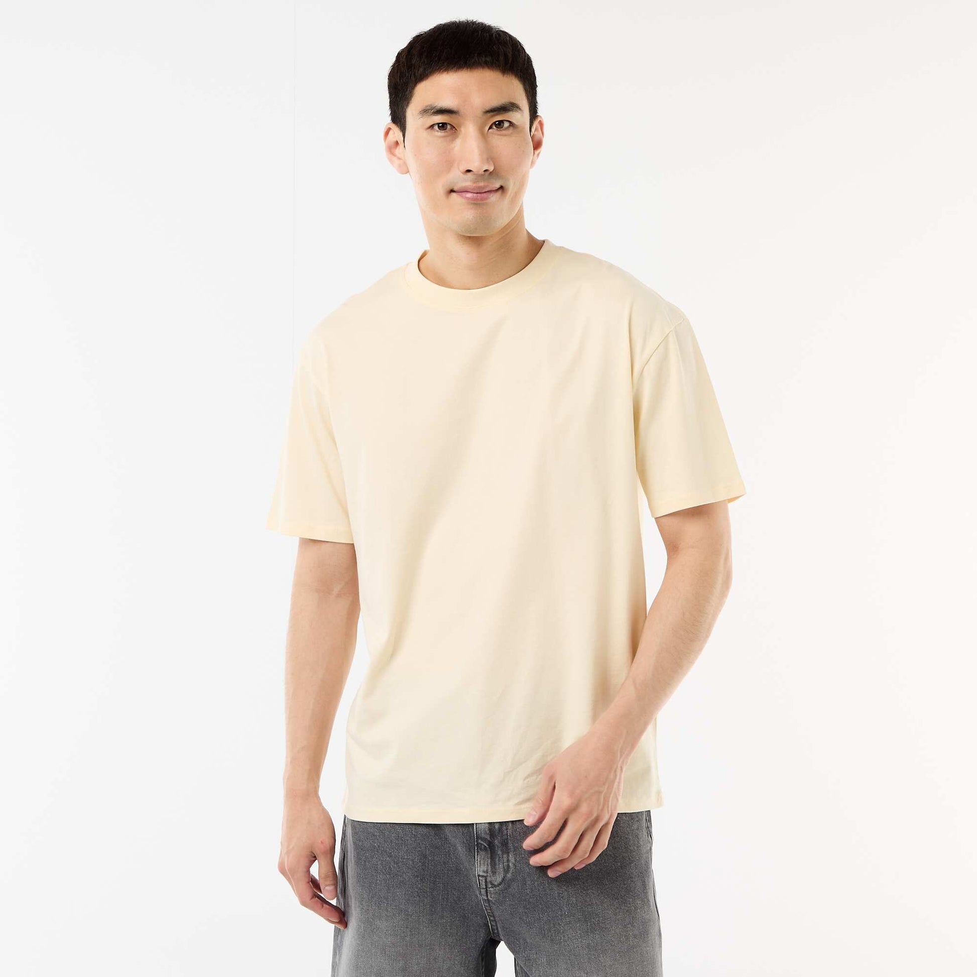 Tee-shirt uni confort fit / oversize BEIGE