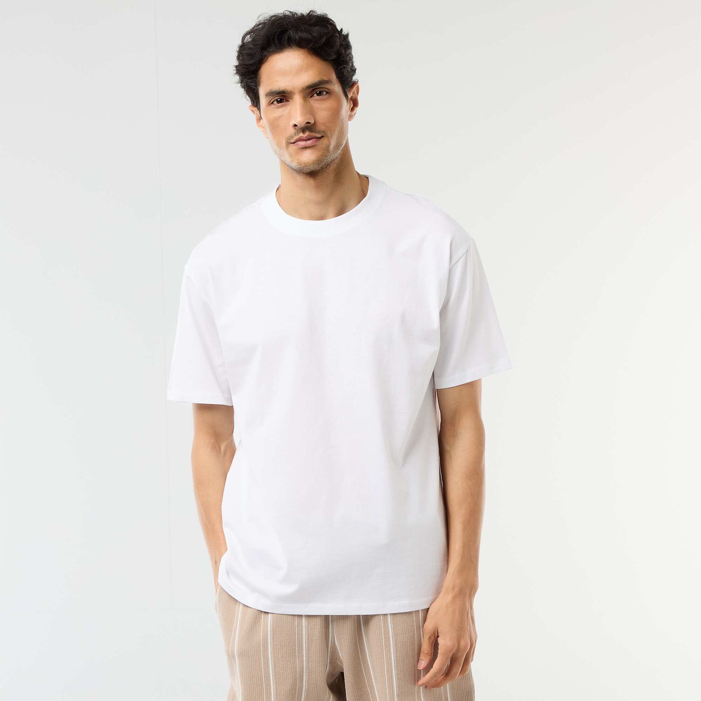 Tee-shirt uni confort fit / oversize BLANC