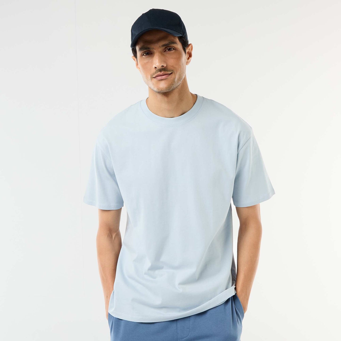 Tee-shirt uni confort fit / oversize BLEU