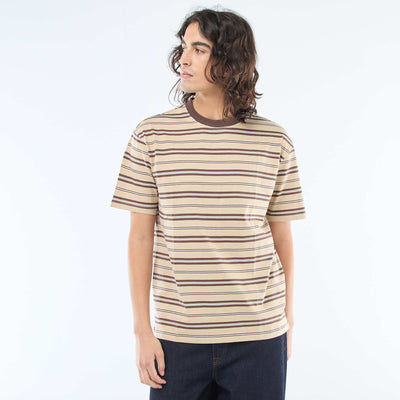 Tee-shirt basique rayé BEIGE