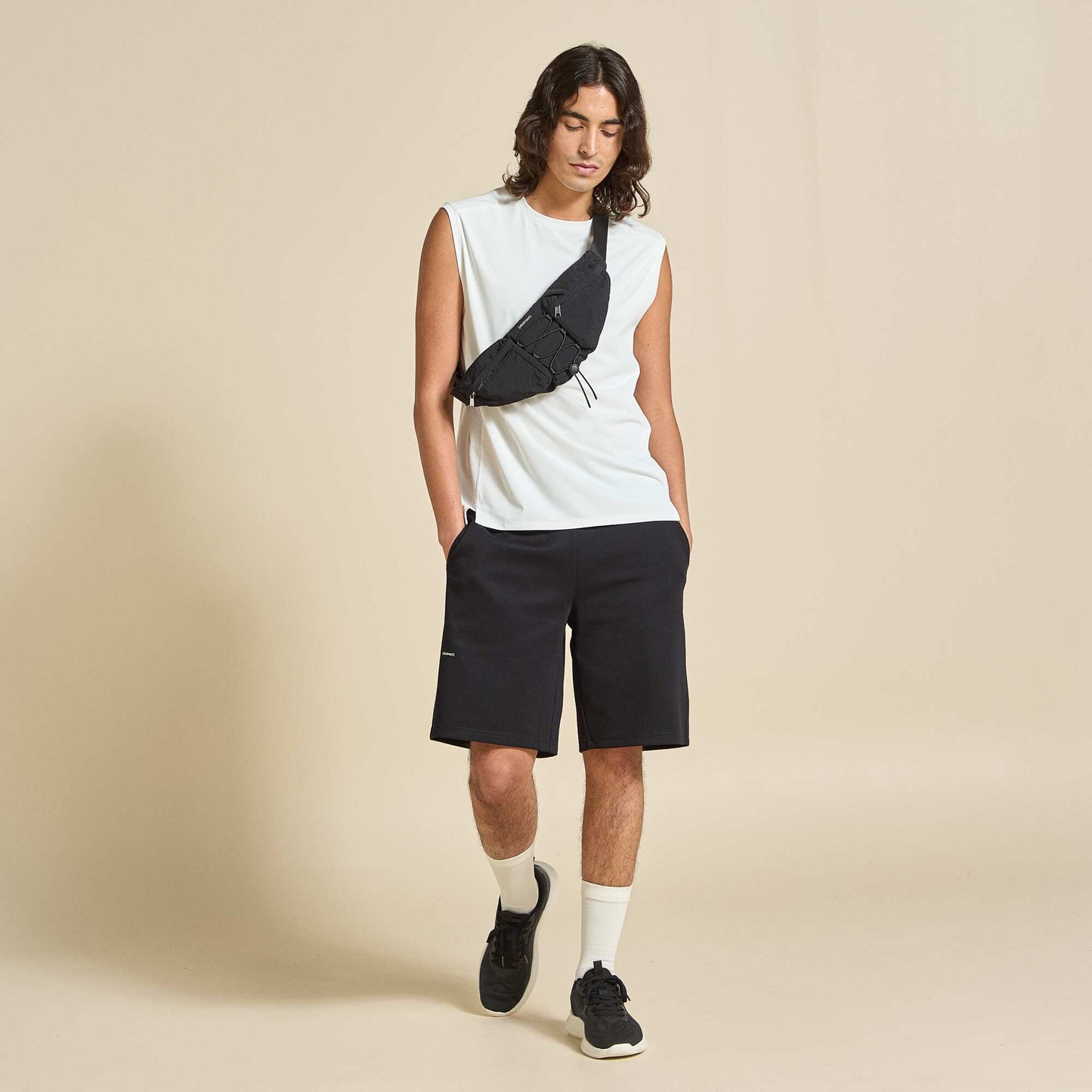 Débardeur de sport avec mesh sur côtés BLANC