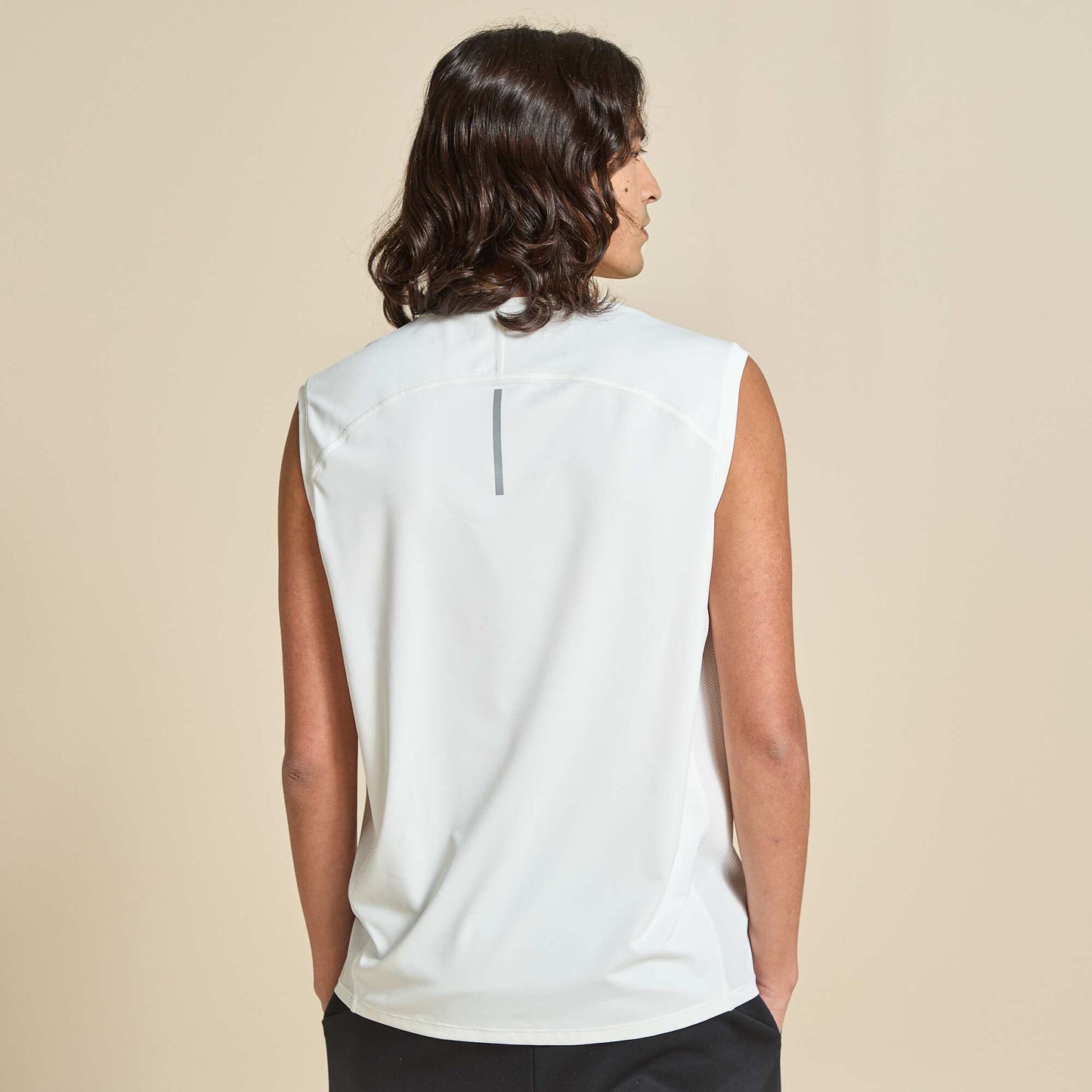 Débardeur de sport avec mesh sur côtés BLANC