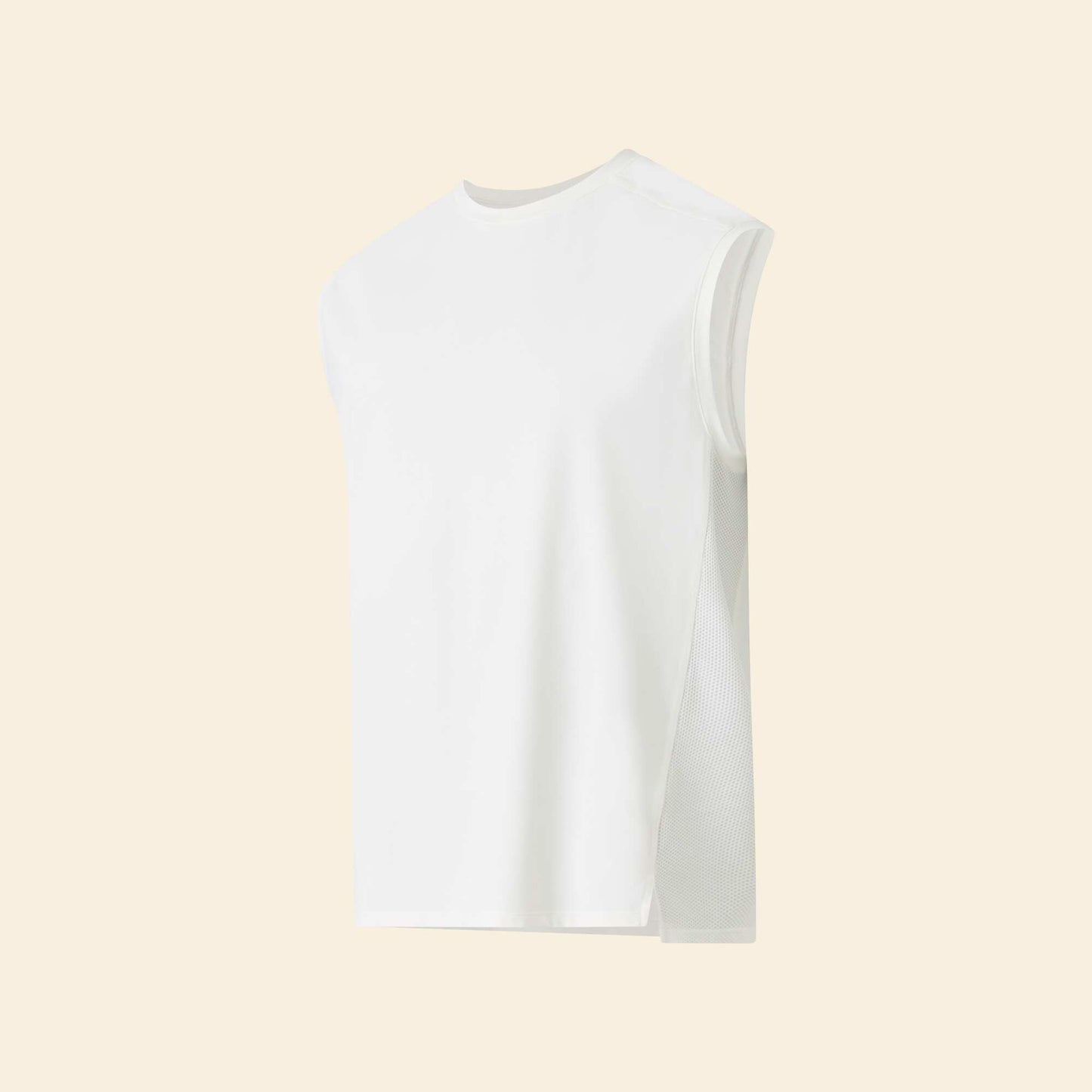 Débardeur de sport avec mesh sur côtés BLANC