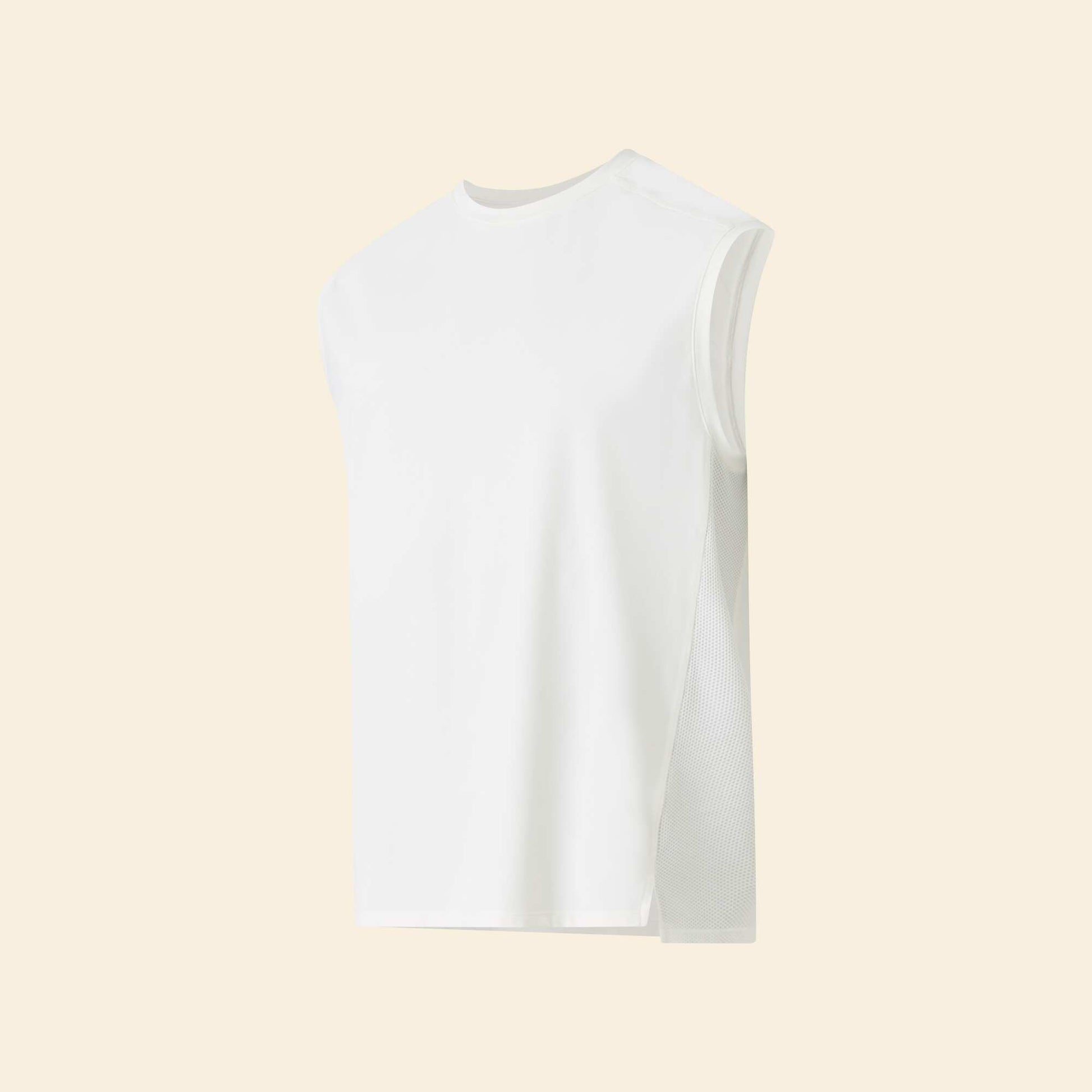 Débardeur de sport avec mesh sur côtés BLANC
