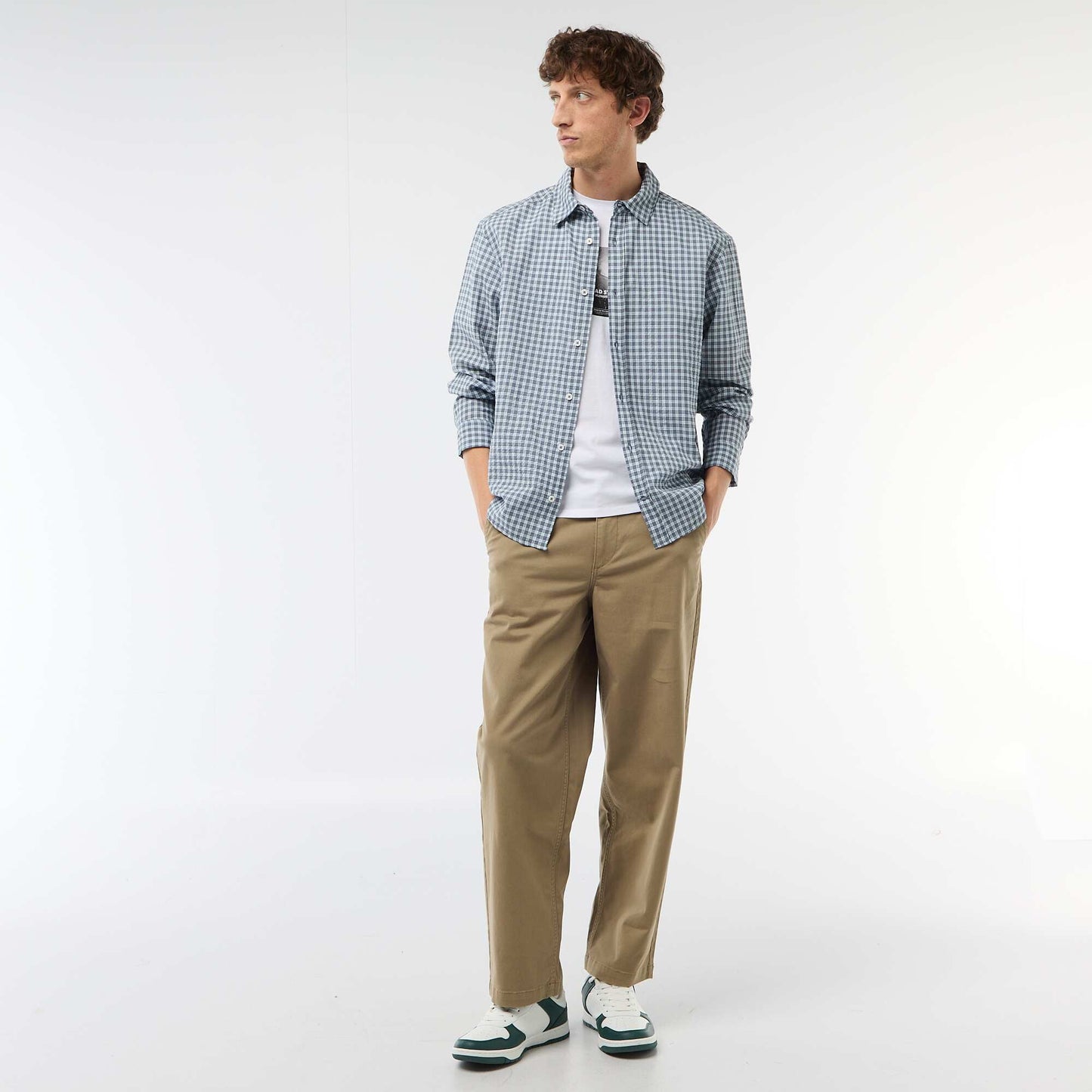 Chemise à carreaux BLEU