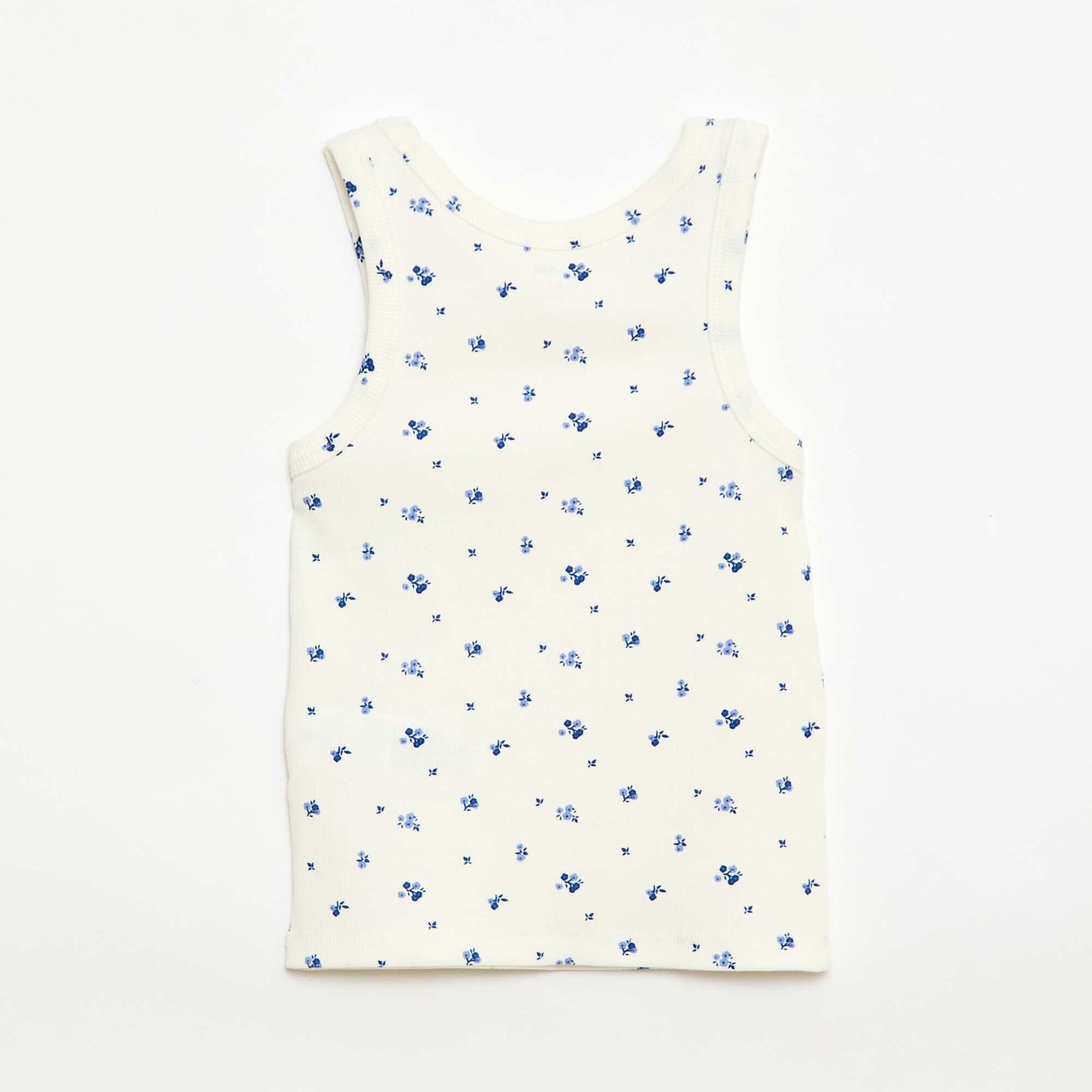 Débardeur en maille côtelée avec imprimé all over BEIGE
