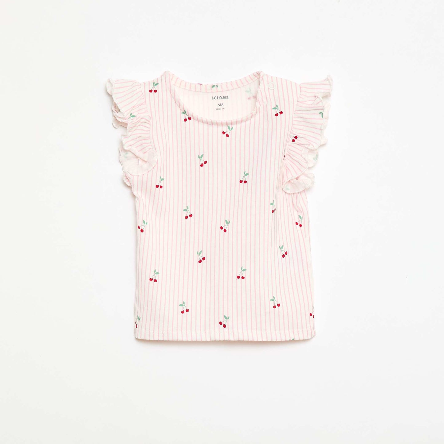 T-shirt en jersey manches courtes volantées ROSE