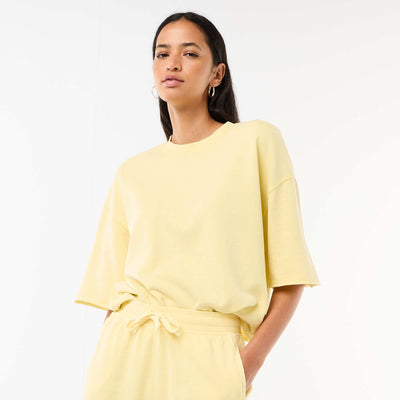 T-shirt manches 3/4 en French Terry JAUNE