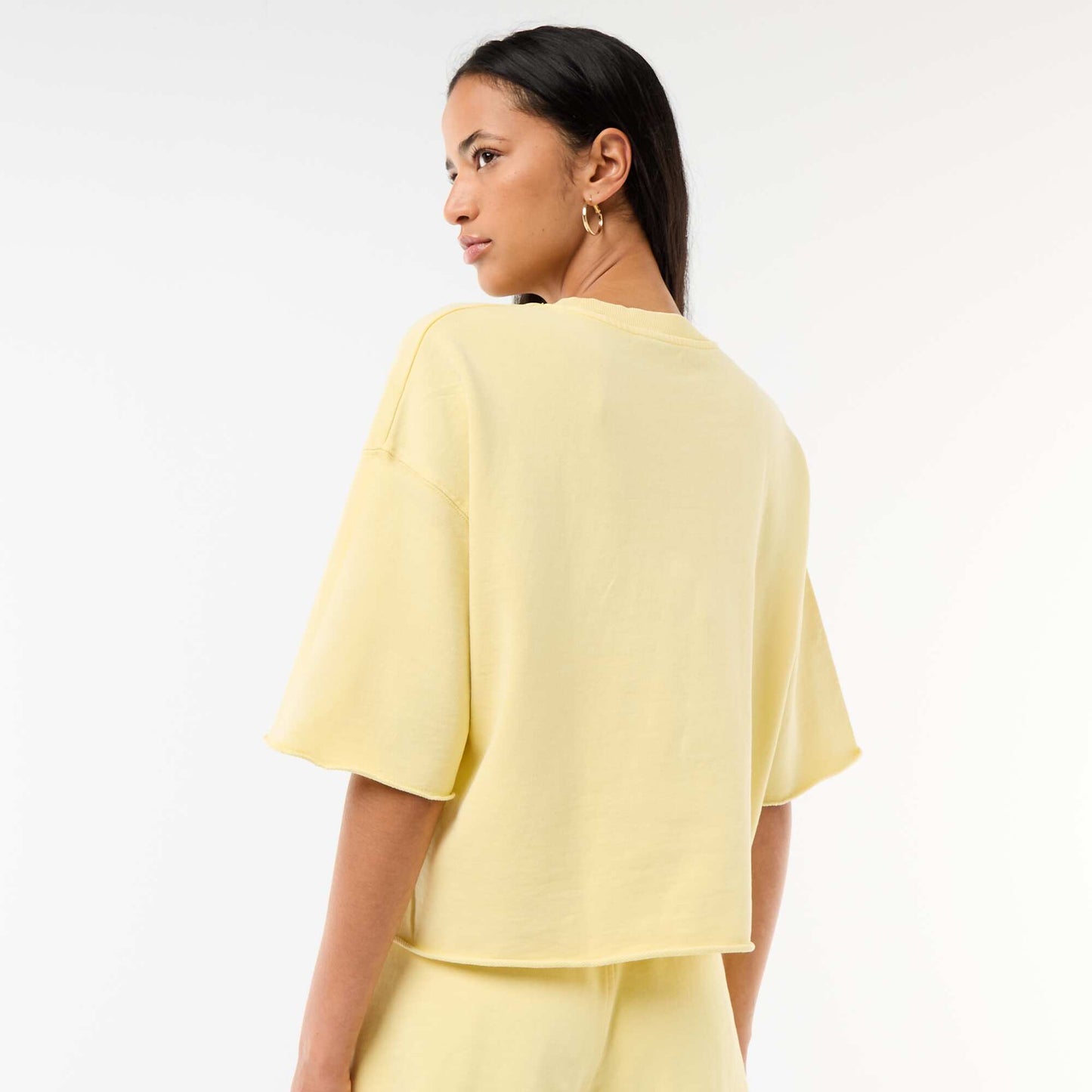 T-shirt manches 3/4 en French Terry JAUNE