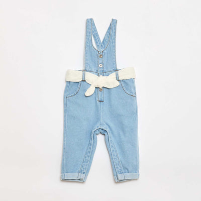Salopette longue en jean BLANC