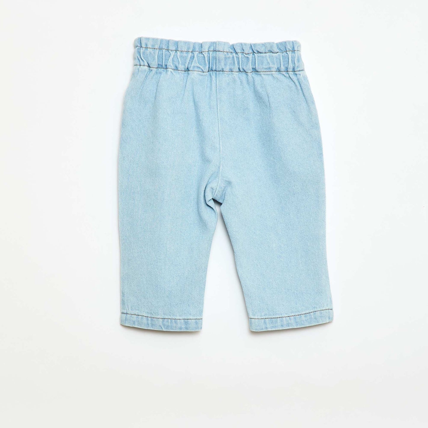Pantalon en denim forme paperbag BLEU