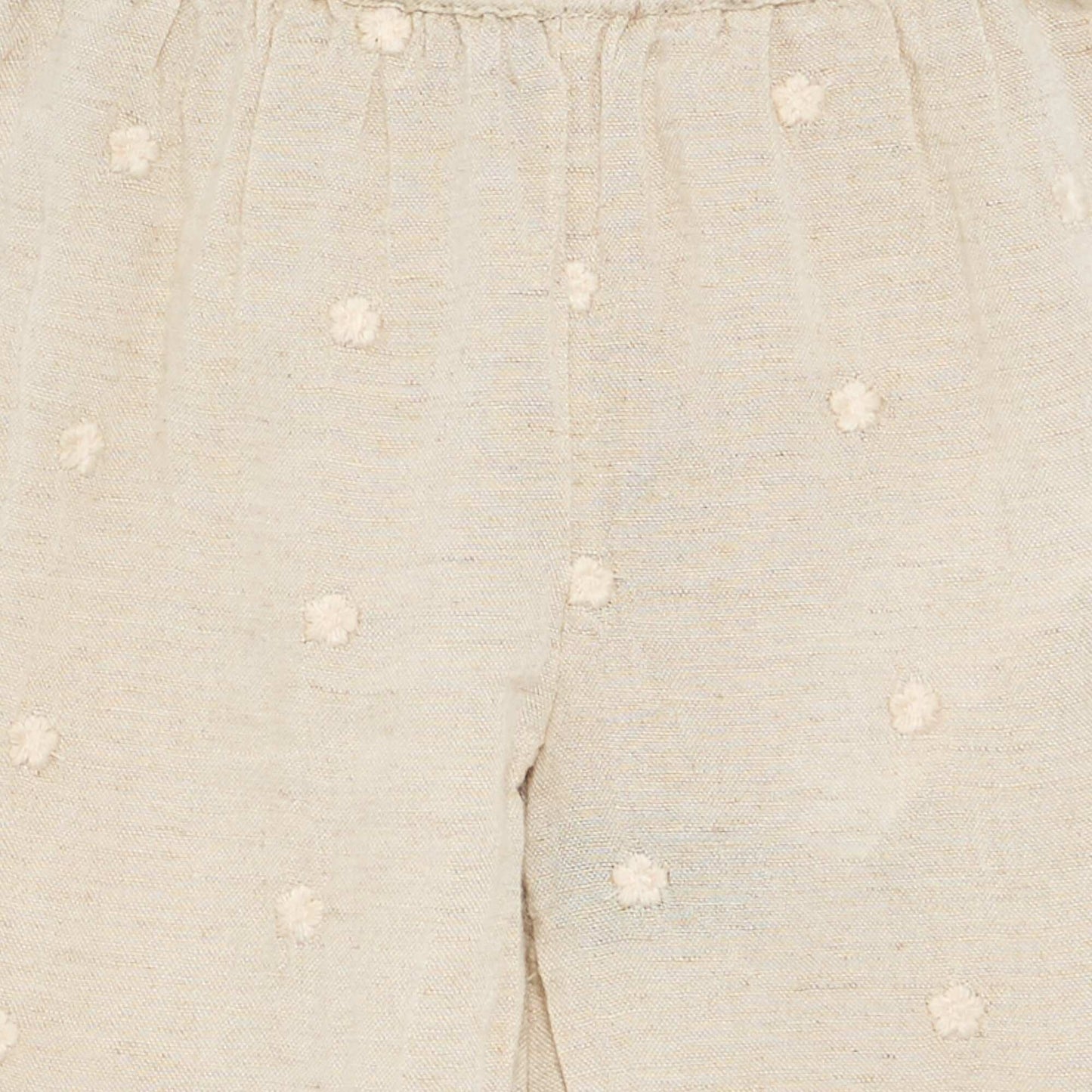 Pantalon avec broderies fleurs BEIGE