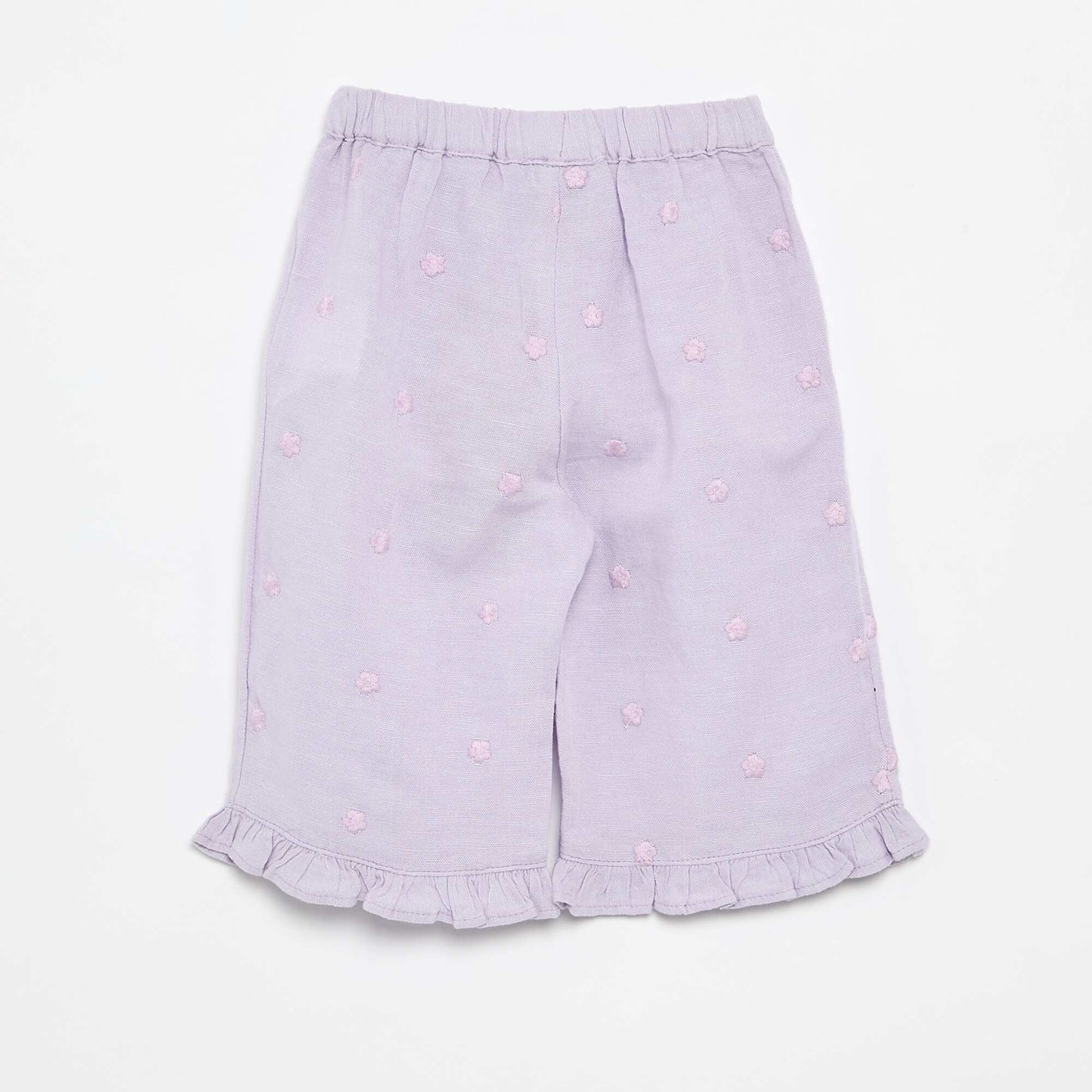 Pantalon avec broderies fleurs VIOLET