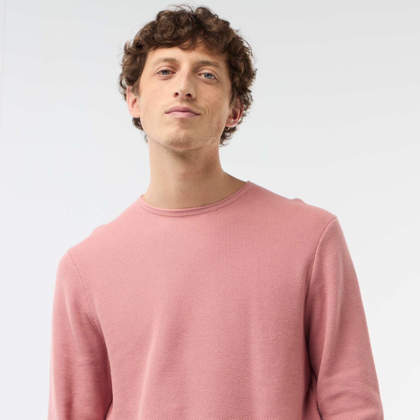 Pull en maille nid d'abeille ROSE