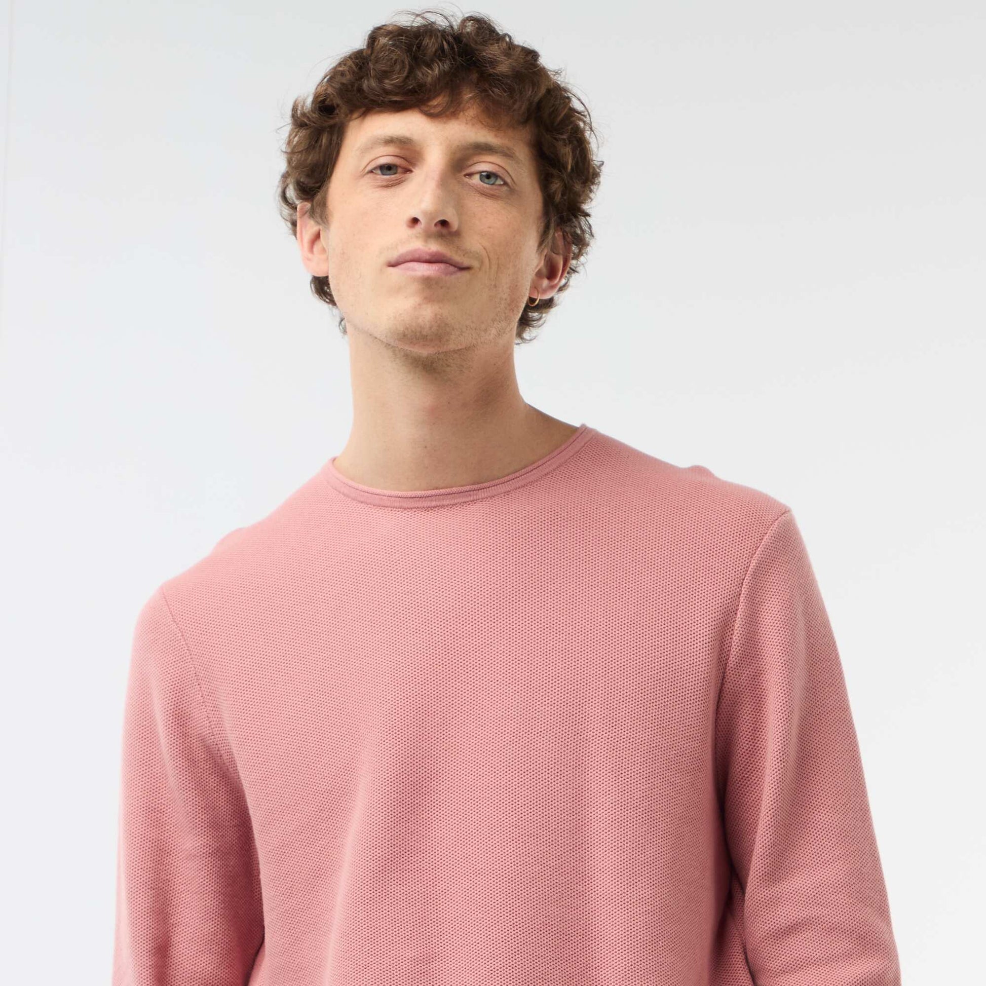 Pull en maille nid d'abeille ROSE