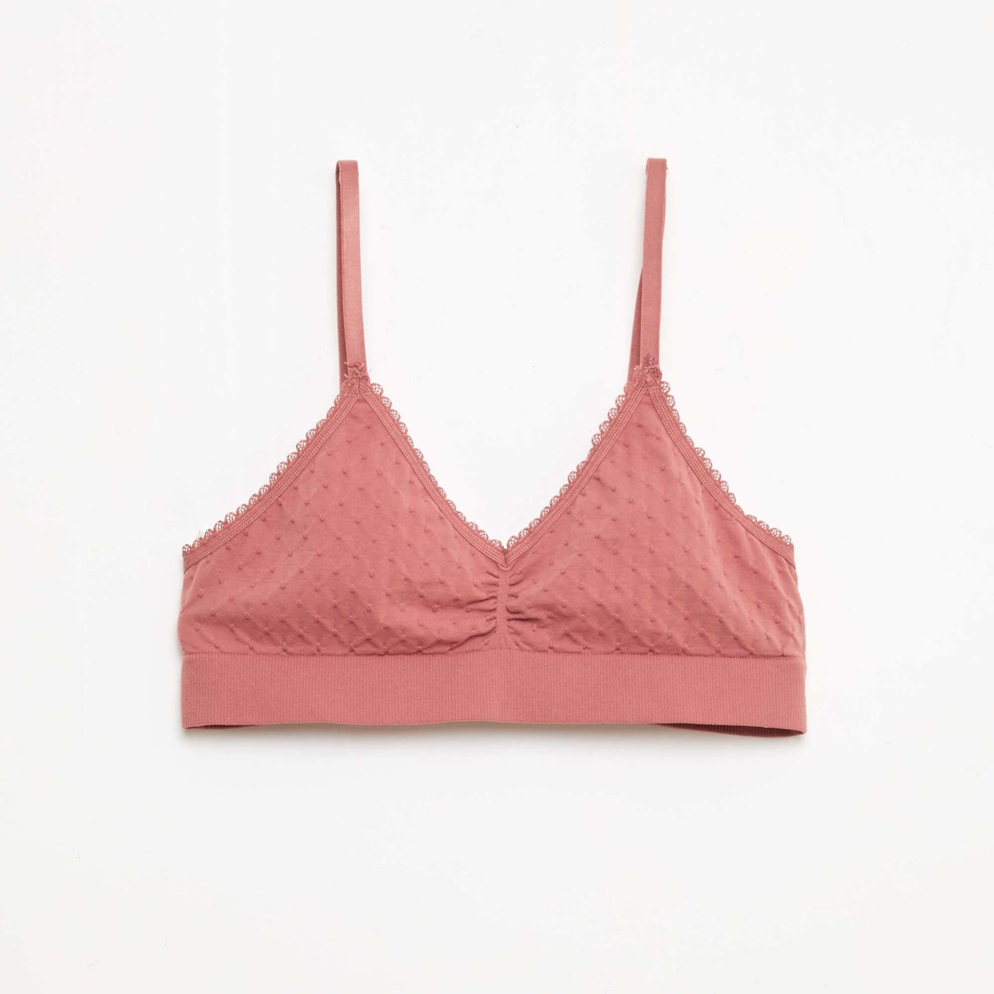 Lot 2 brassières en maille matelassée MARRON/ROSE