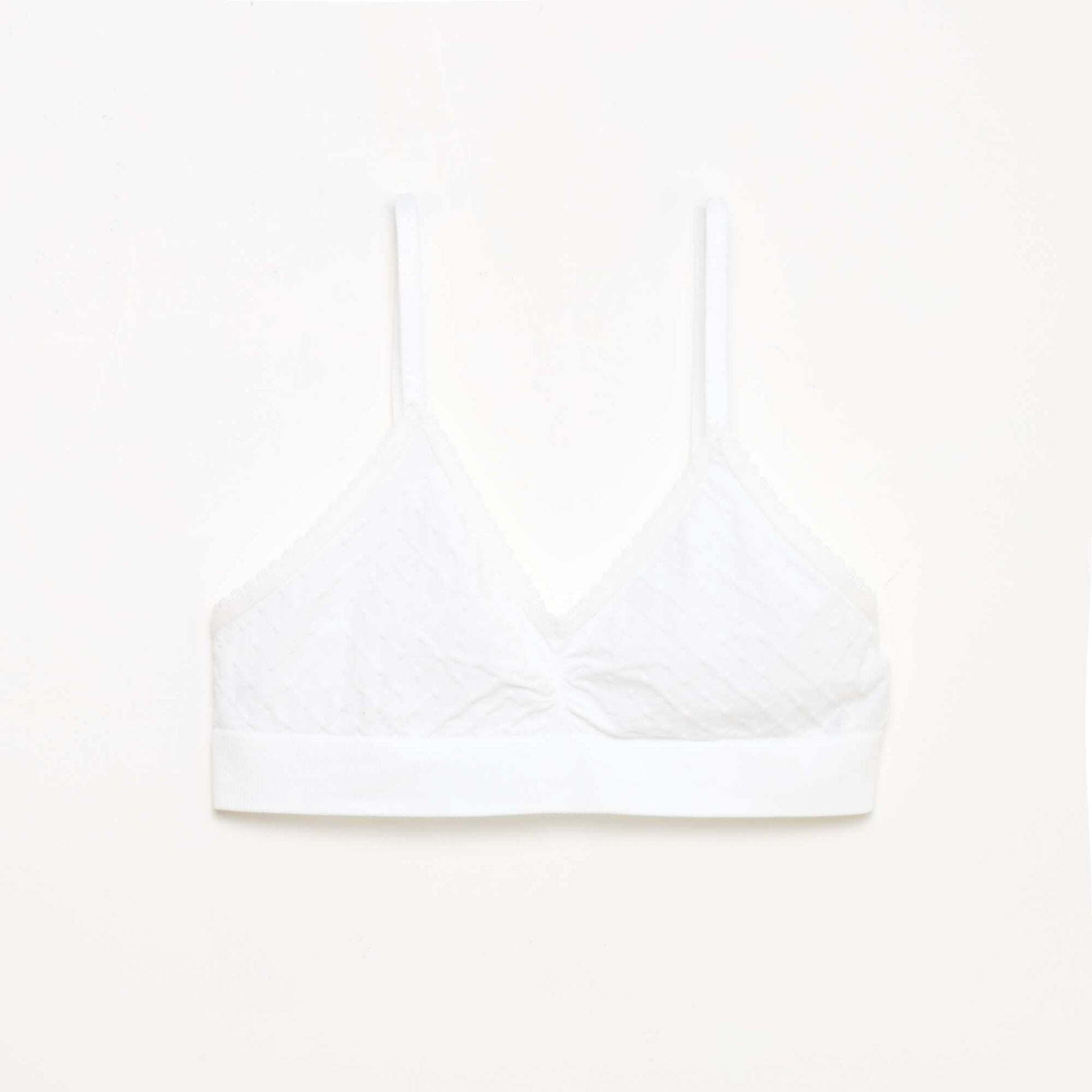 Lot 2 brassières en maille matelassée BLANC/NOIR