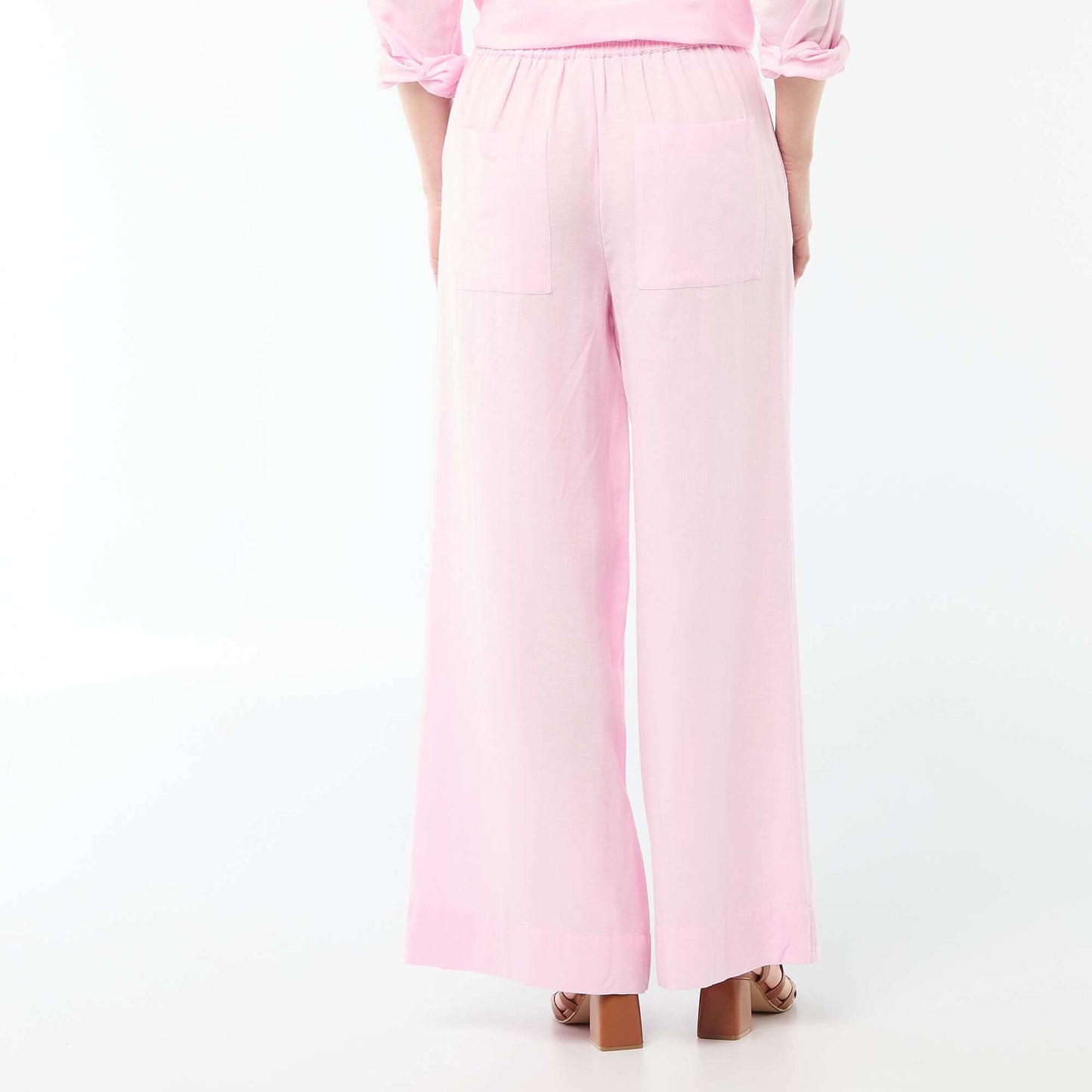 Pantalon palazzo en lin mélangé ROSE