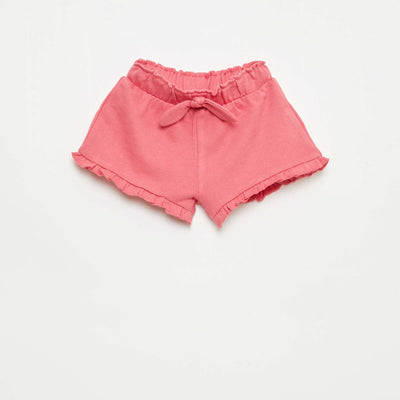 Short volanté avec nœud à la taille FUCHSIA