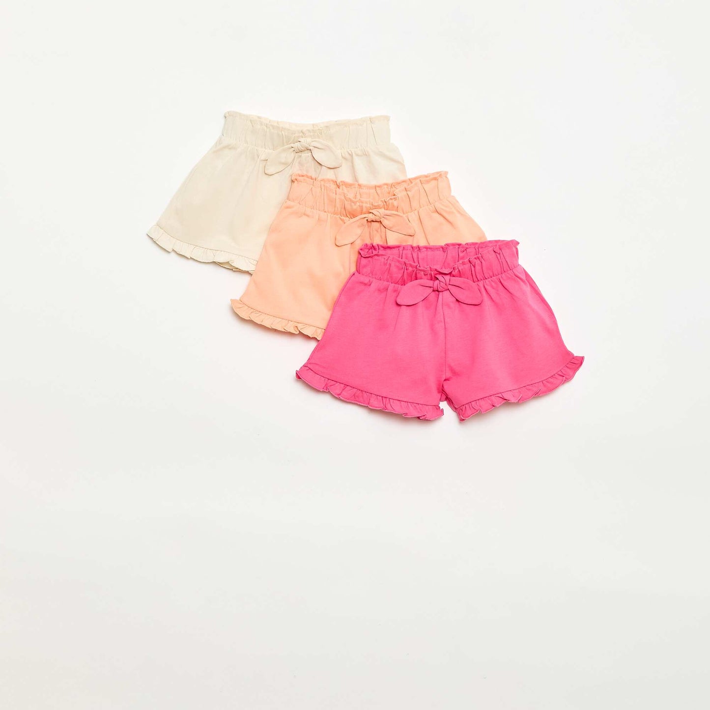 Lot de 3 shorts unis volantés ORANGE