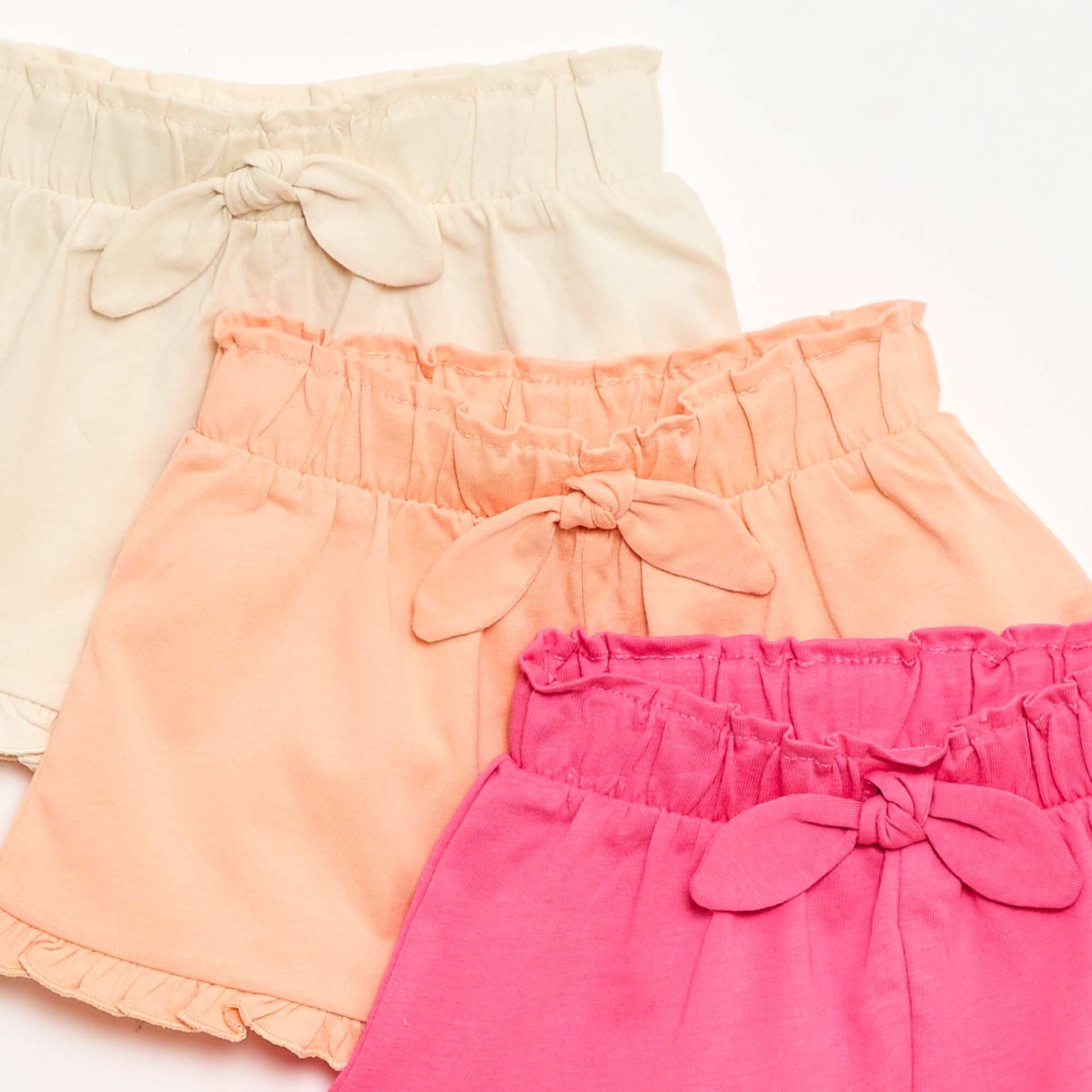 Lot de 3 shorts unis volantés ORANGE