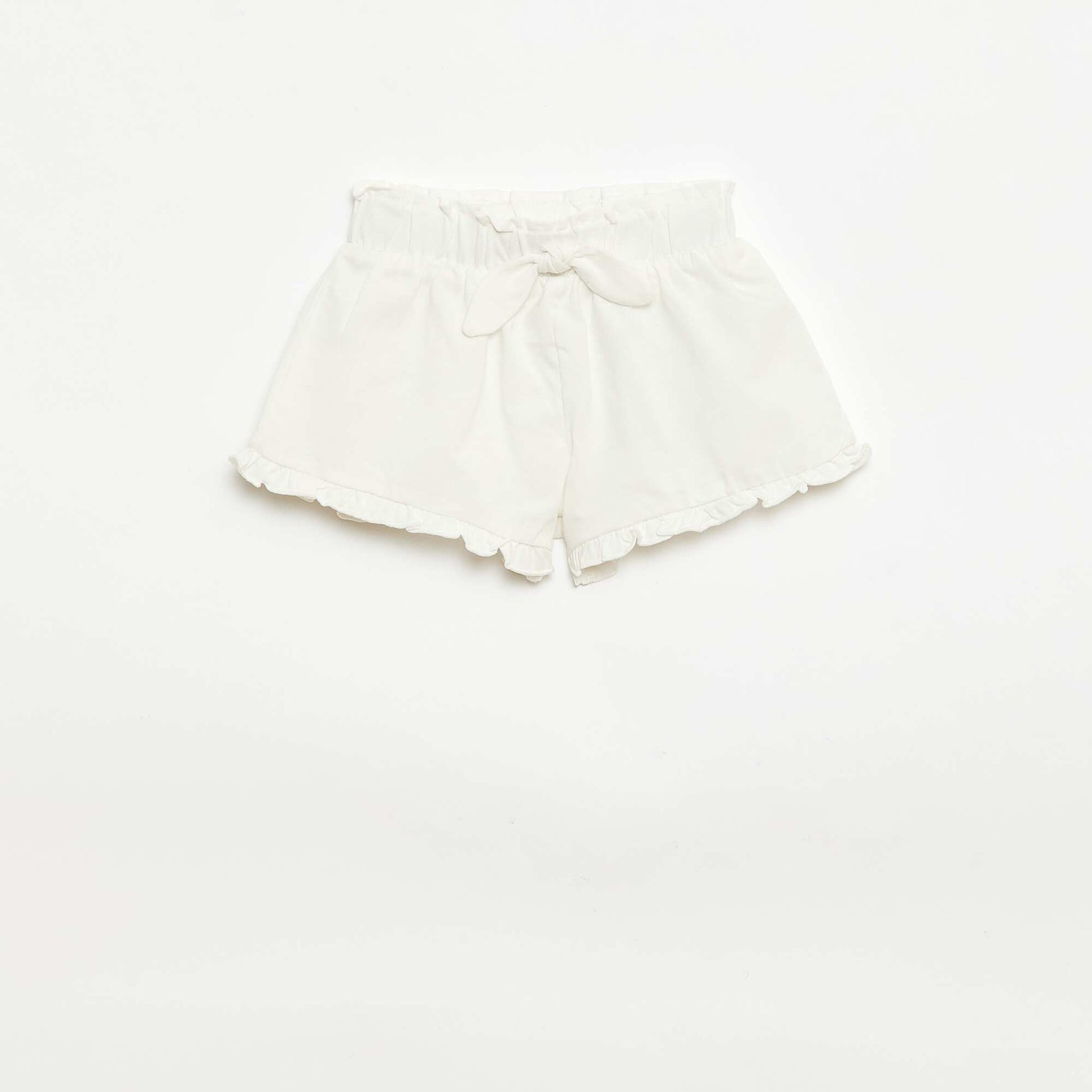 Lot de 3 shorts unis volantés BEIGE