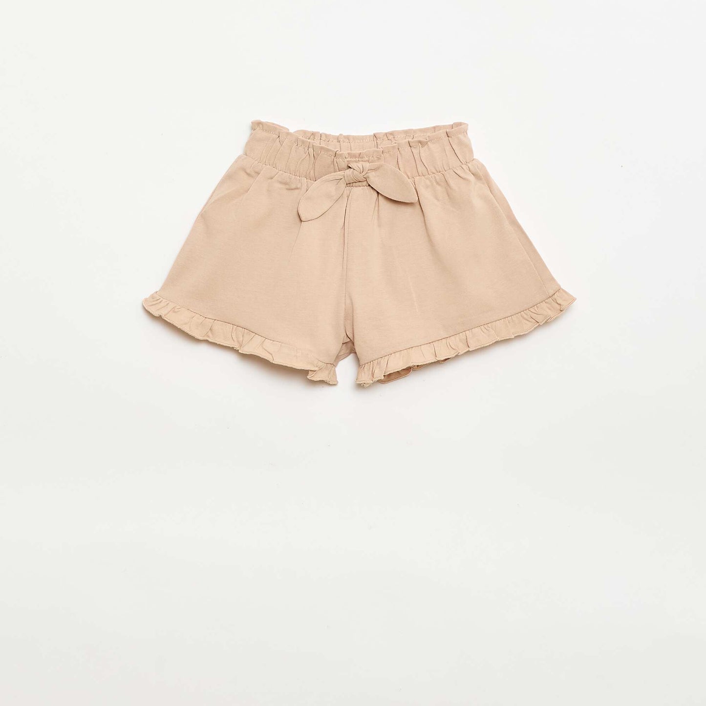 Lot de 3 shorts unis volantés BEIGE