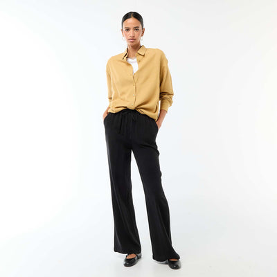 Pantalon en lin avec 2 poches NOIR