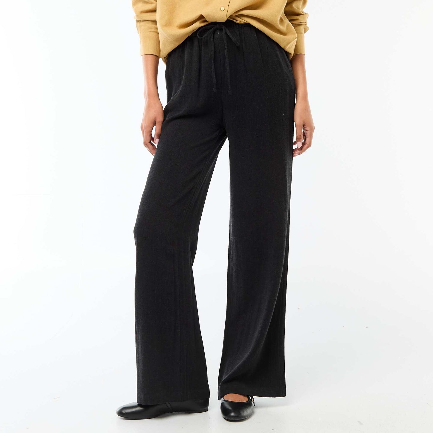 Pantalon en lin avec 2 poches NOIR