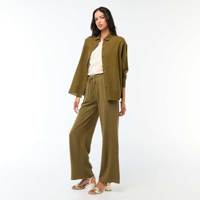 Pantalon en lin avec 2 poches KAKI