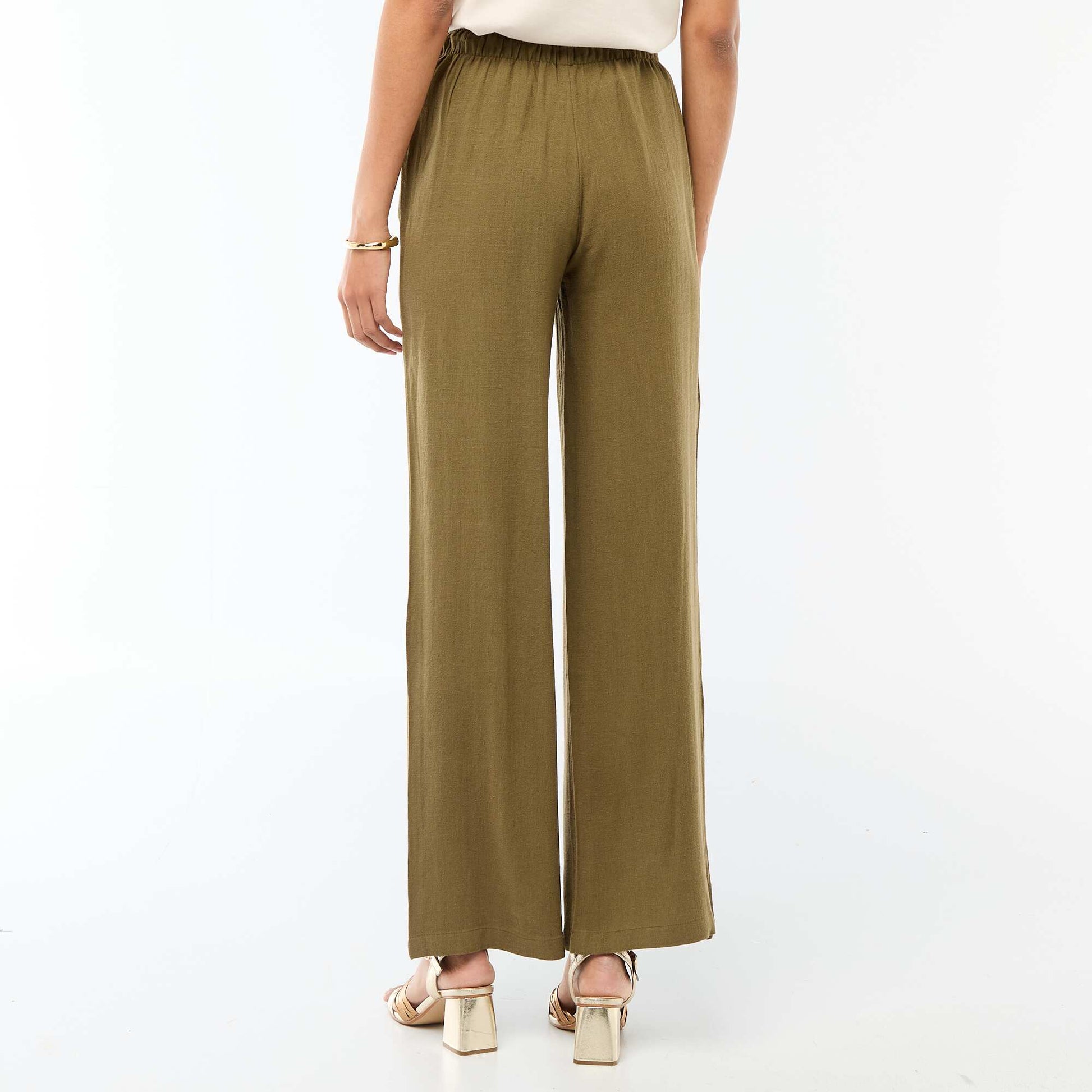 Pantalon en lin avec 2 poches KAKI