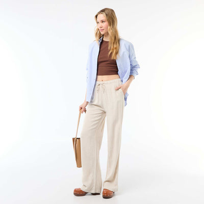 Pantalon en lin avec 2 poches BEIGE