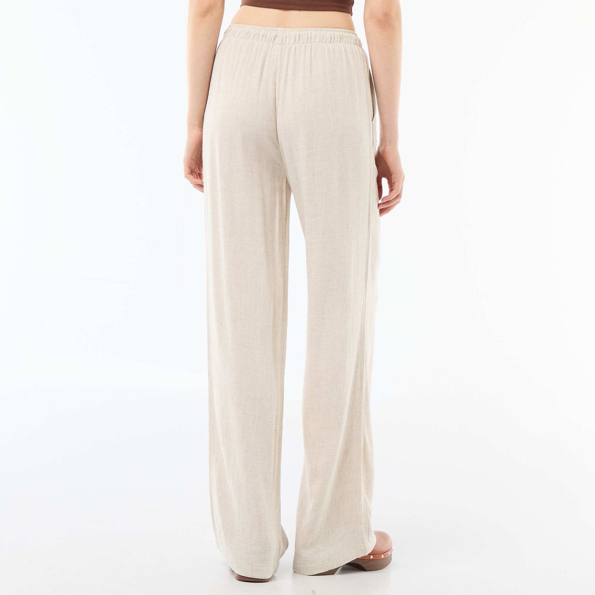 Pantalon en lin avec 2 poches BEIGE