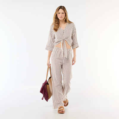 Pantalon en lin avec 2 poches BEIGE