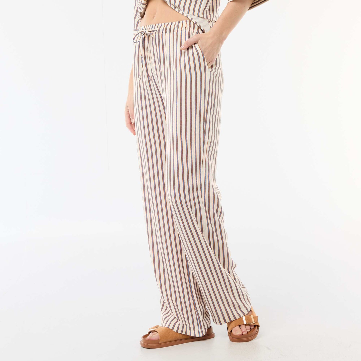 Pantalon en lin avec 2 poches BEIGE