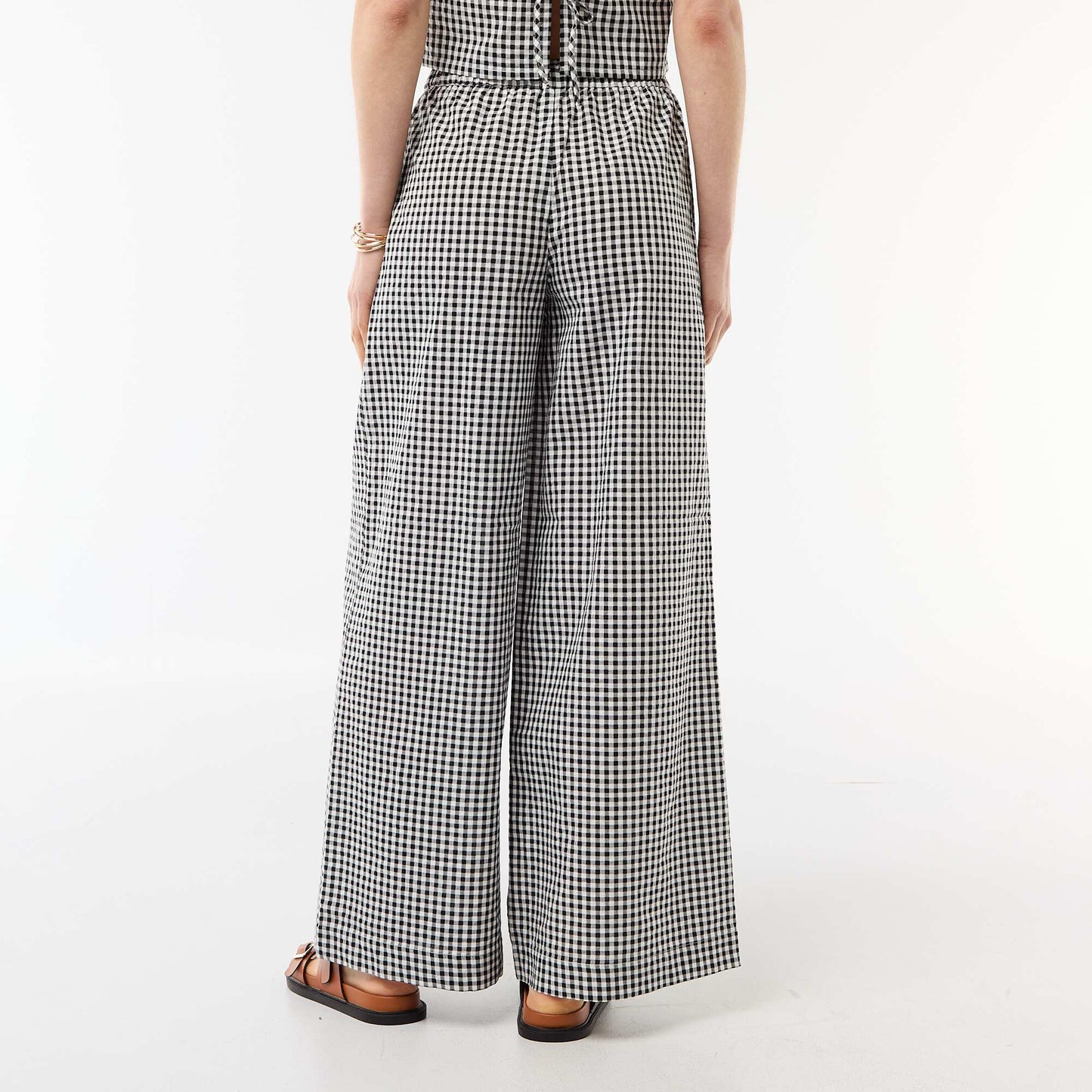 Pantalon large à motif Vichy NOIR