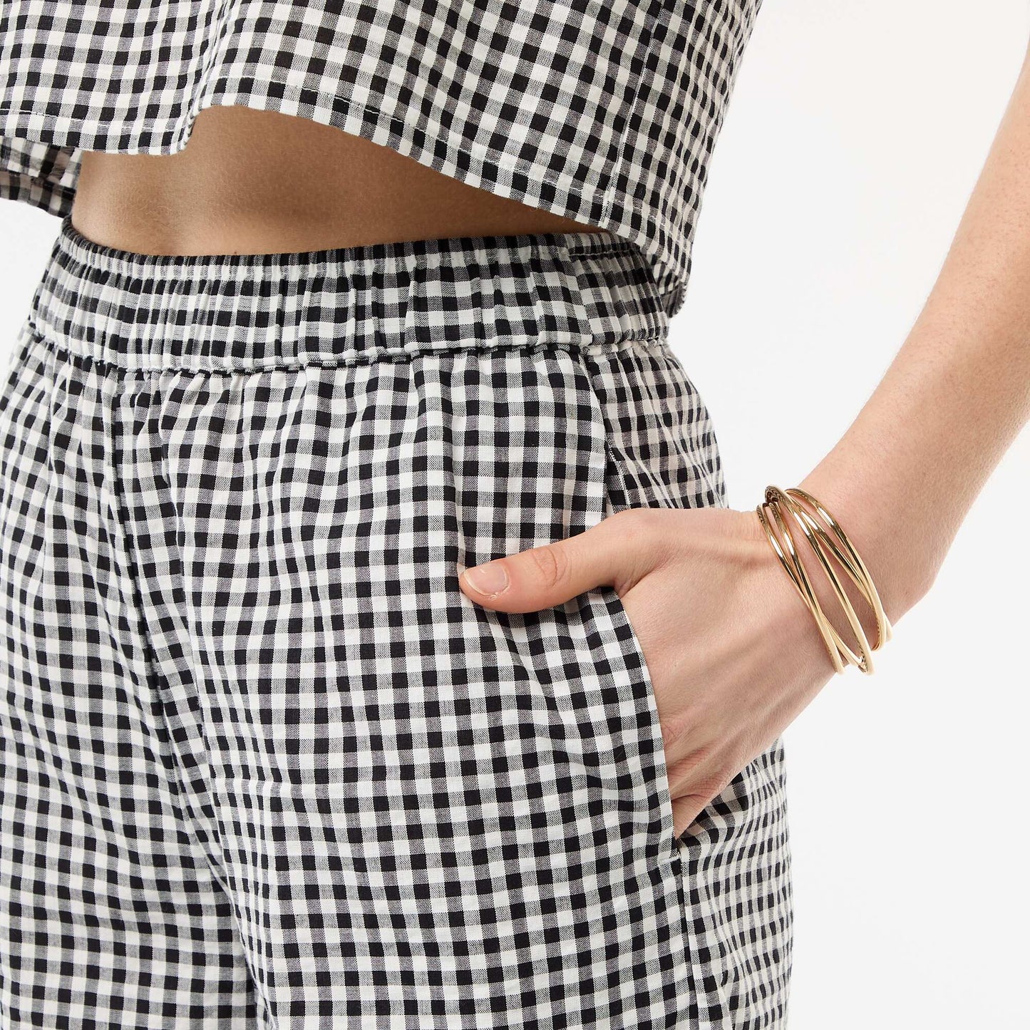 Pantalon large à motif Vichy NOIR
