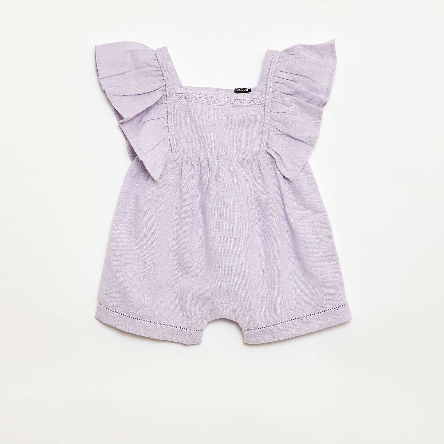 Combinaison short avec manches volantées VIOLET