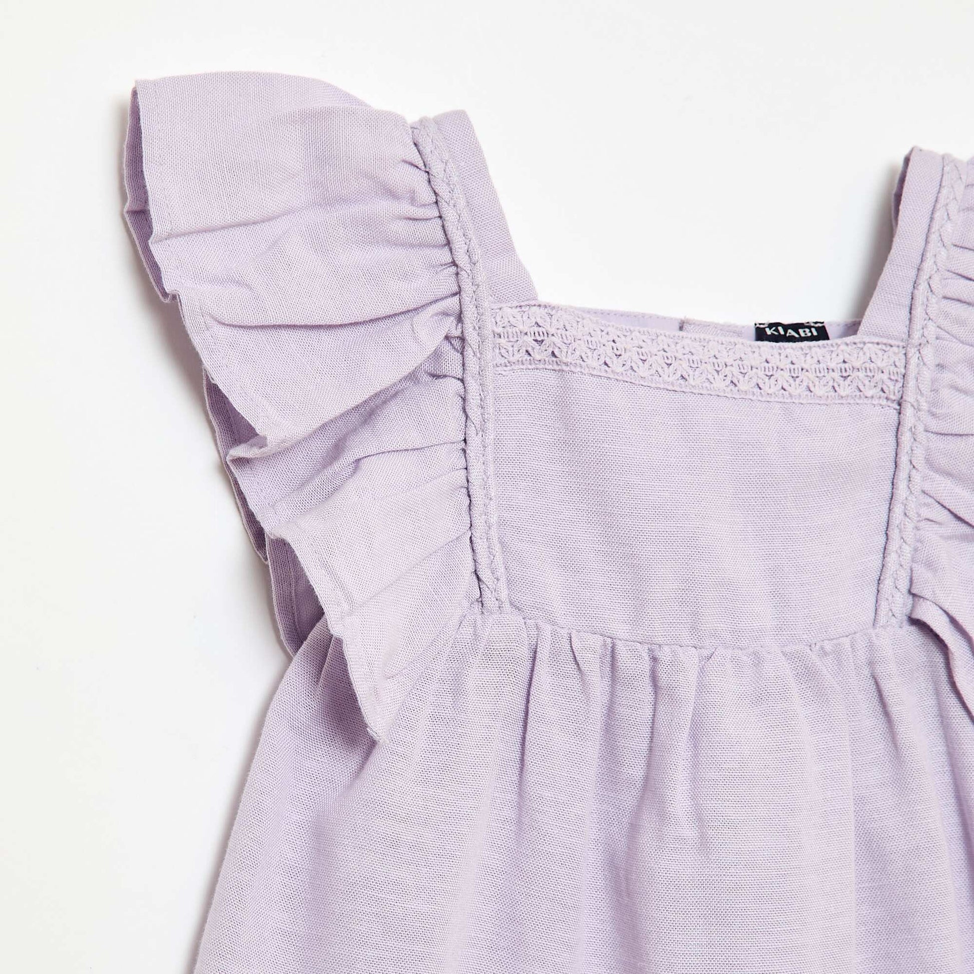Combinaison short avec manches volantées VIOLET
