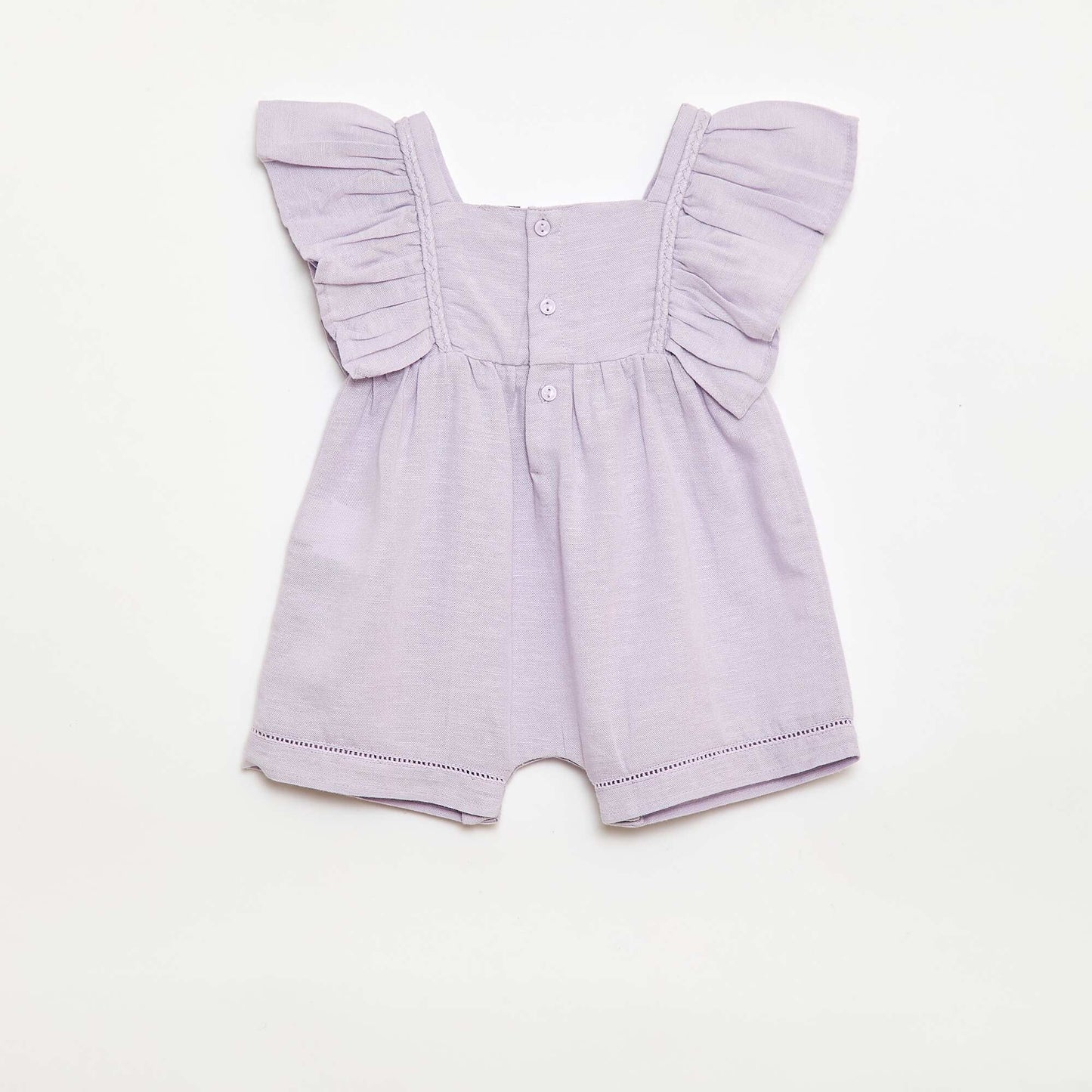Combinaison short avec manches volantées VIOLET
