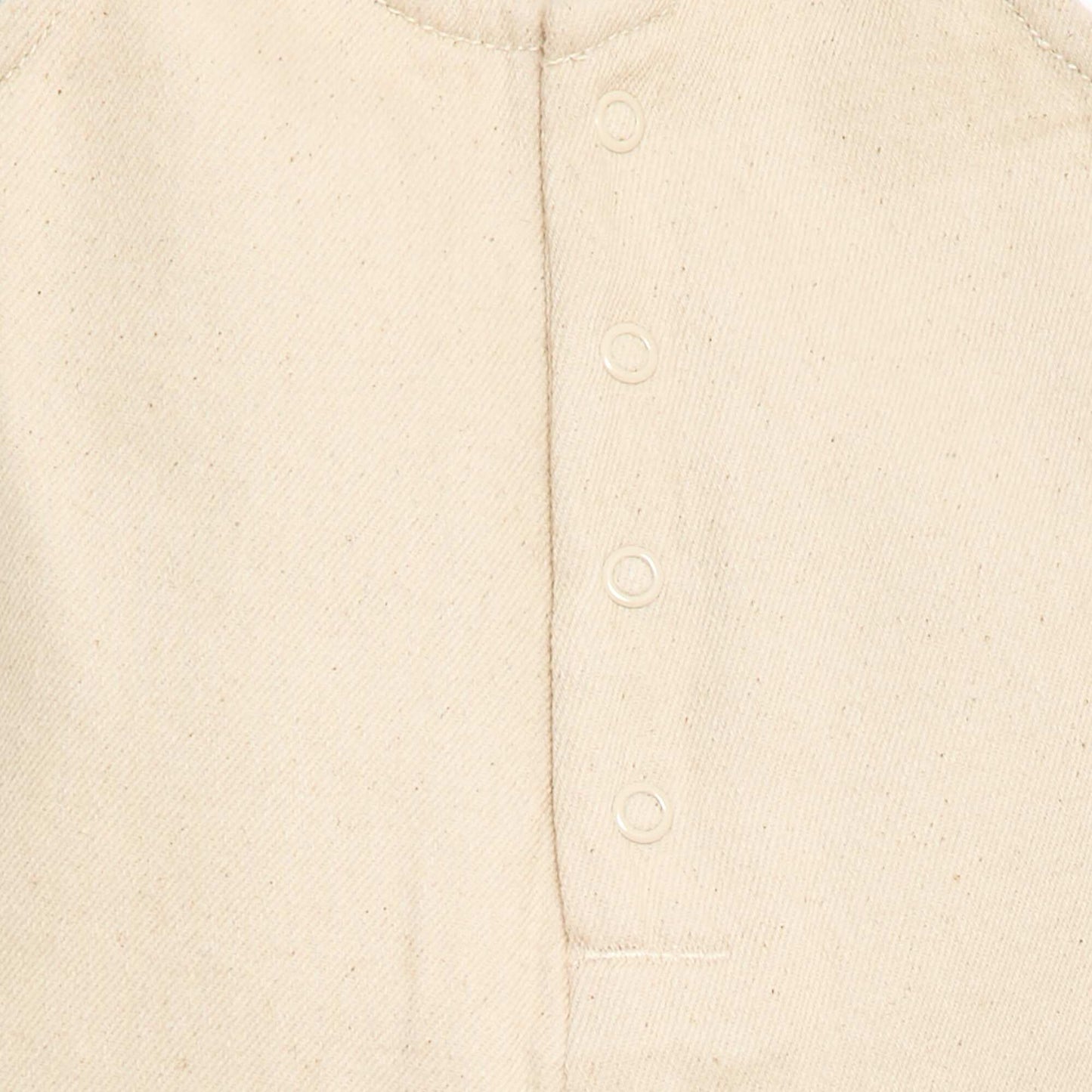 Combinaison short en twill à bretelles BLANC