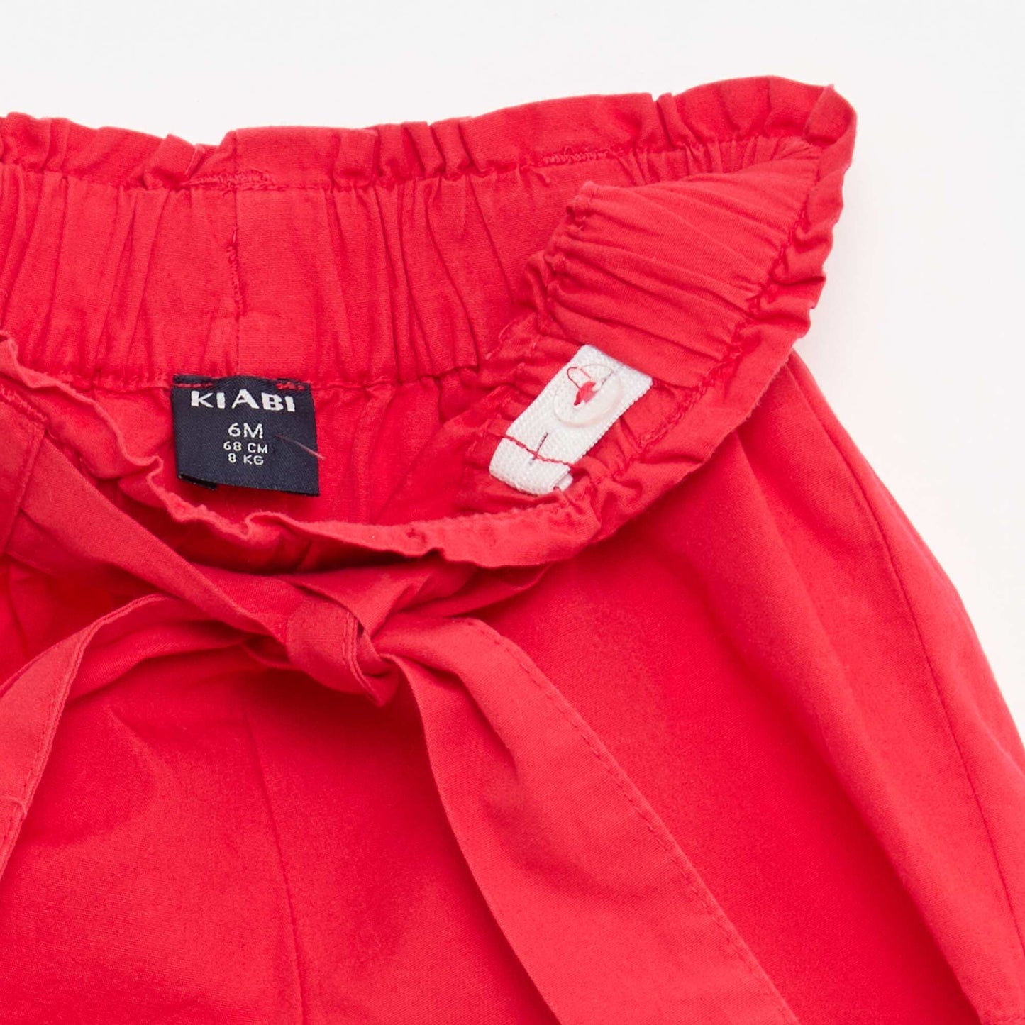 Short en popeline avec ceinture à nouer ROUGE