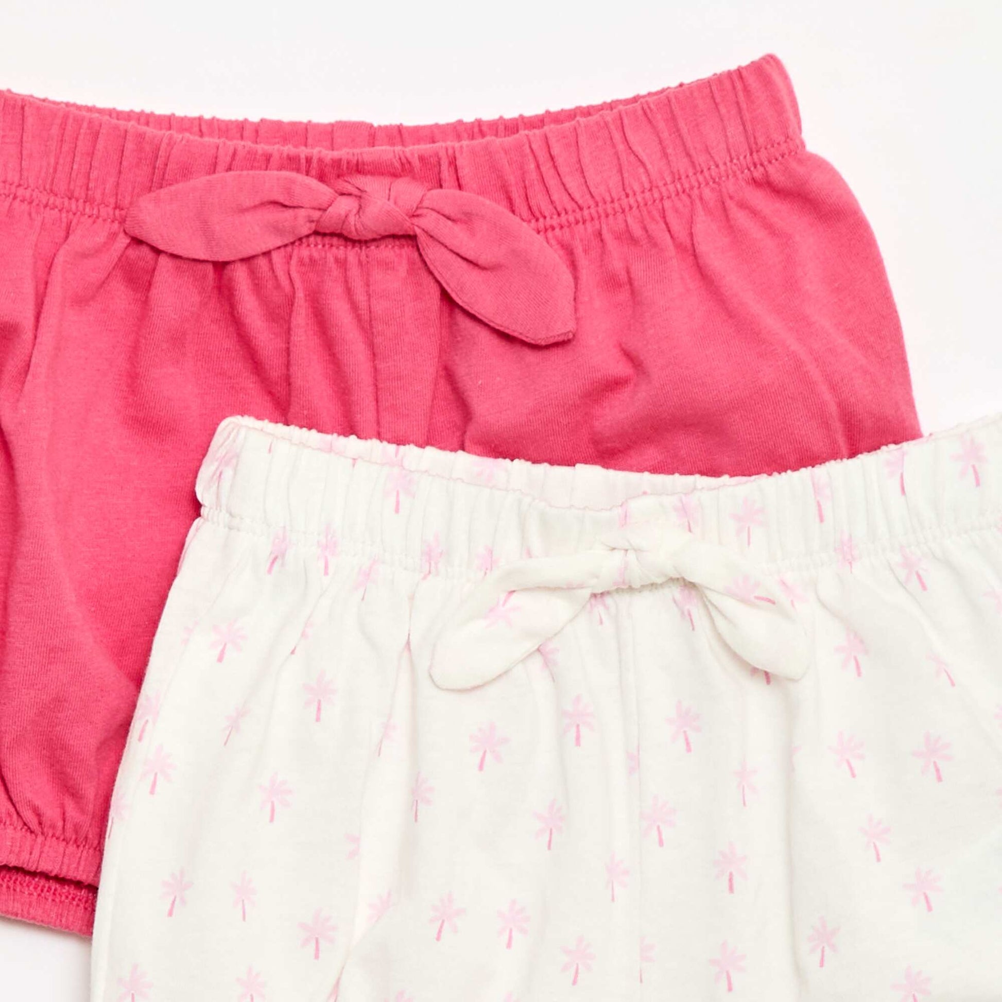 Lot de 2 shorts avec nœuds fantaisie BLANC