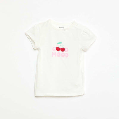 T-shirt en jersey avec manches courtes BLANC