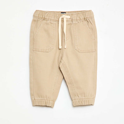 Pantalon uni coupe relax fit BEIGE