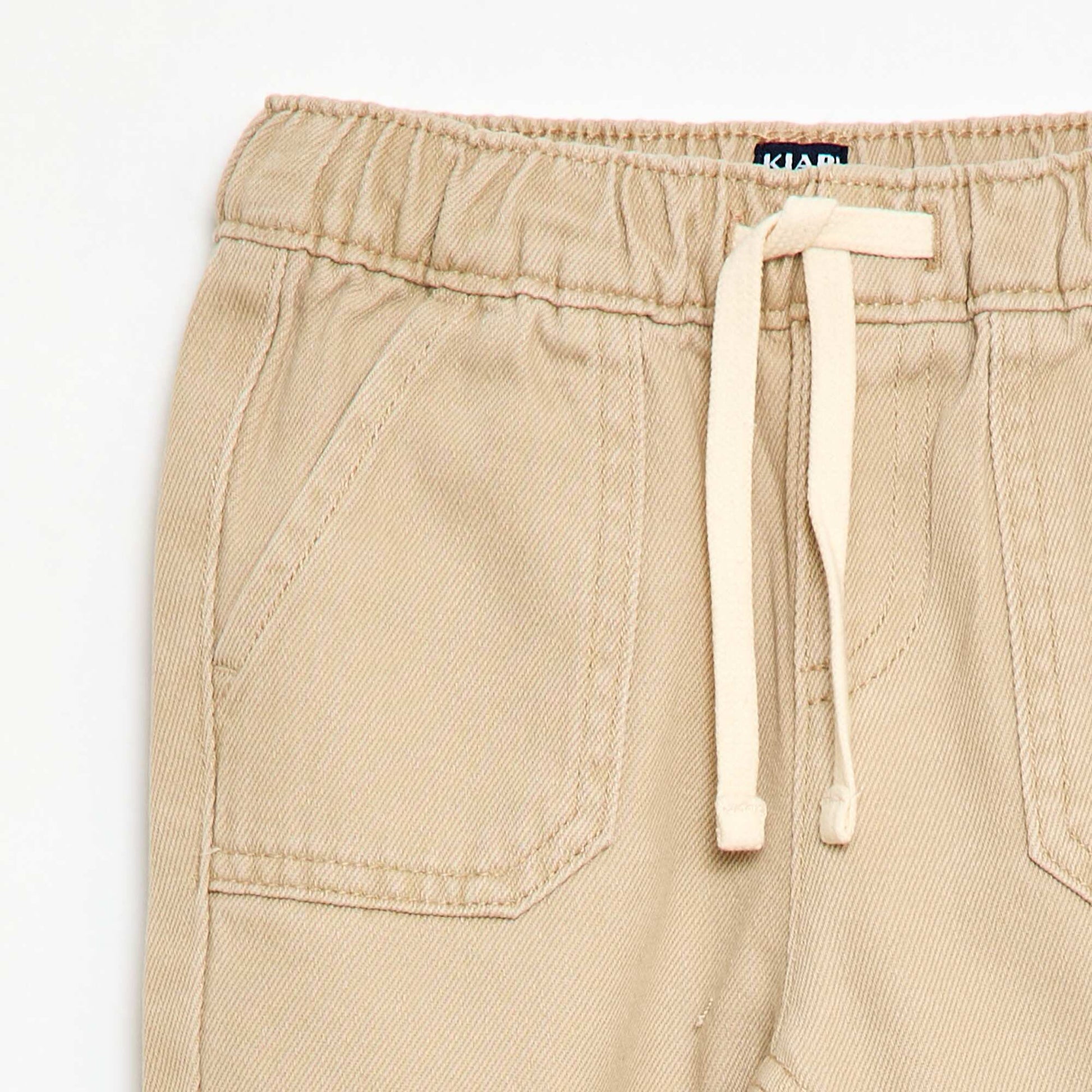 Pantalon uni coupe relax fit BEIGE