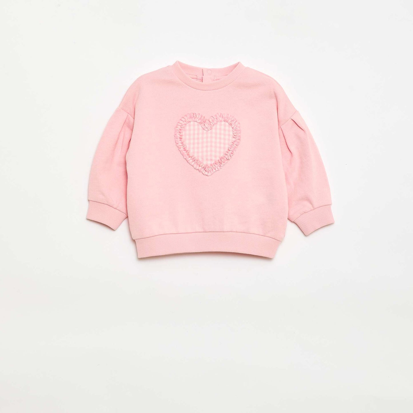 Sweat col rond en molleton léger à motif ROSE